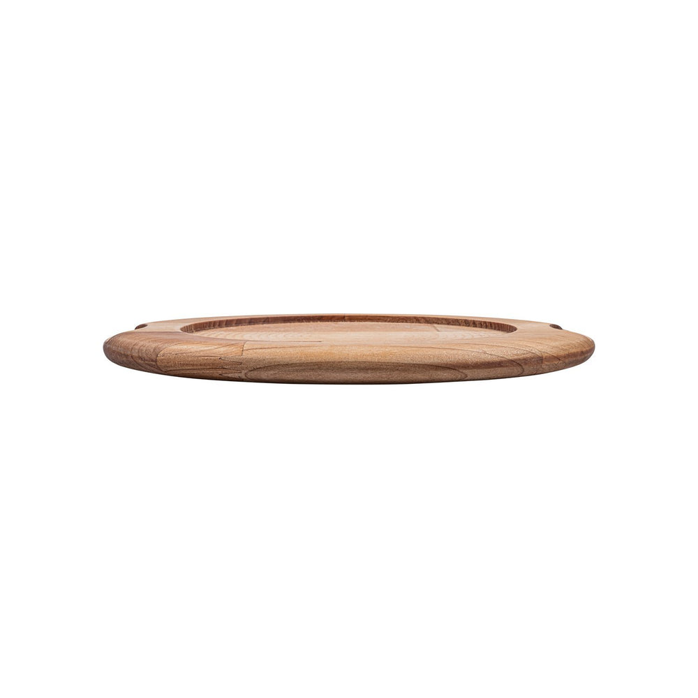 Turgla Wood dia.10.75" h:0.75" Round Brown Wood Underliner