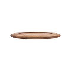 Turgla Wood dia.10.75" h:0.75" Round Brown Wood Underliner