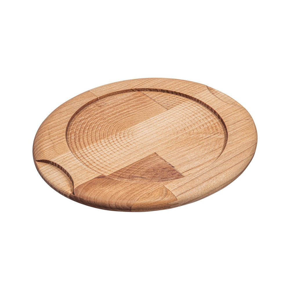 Turgla Wood dia.10.75" h:0.75" Round Brown Wood Underliner