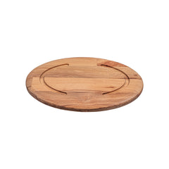Turgla Wood 10.5" x 7.75" x h:0.75" Oval Brown Wood Underliner