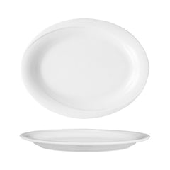 X-tanbul 7.75" x 6" x h:0.75" Oval White Porcelain Platter