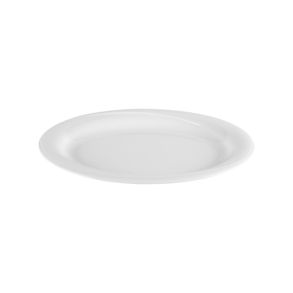X-tanbul 13.5" x 10.5" x h:1.25" Oval White Porcelain Platter