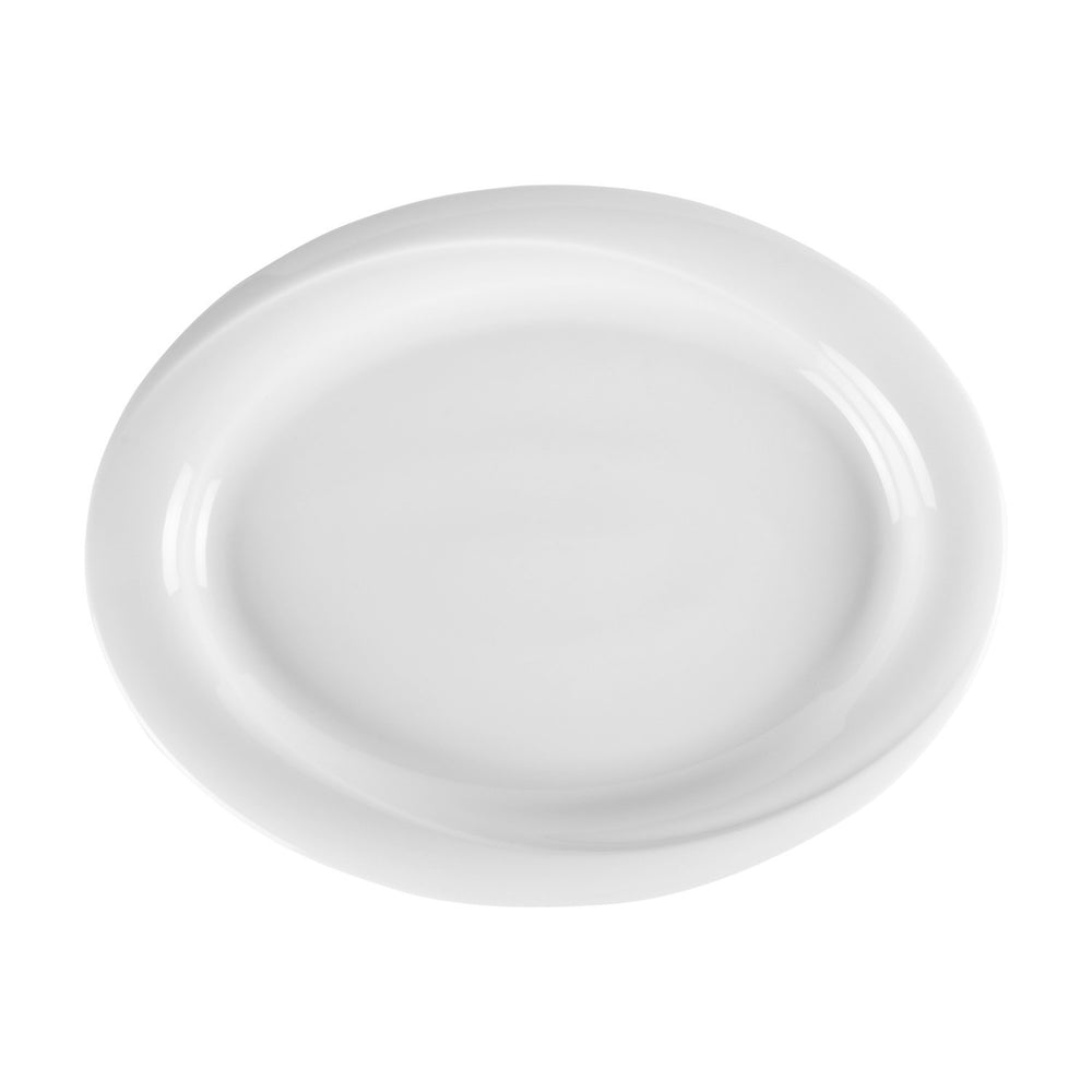 X-tanbul 15.25" x 12" x h:1.5" Oval White Porcelain Platter