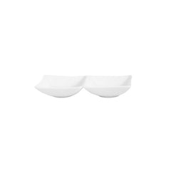 Hong Kong 6.5" x 3.25" Rectangular White Porcelain Sectional Plate