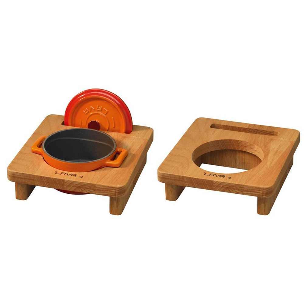 Turgla Cast Iron dia.4" h:2" 13 oz. Round Orange Cast Iron Dutch Oven